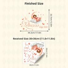 BRUP 1/2 Sheets Removable Fairy Wall Stickers Pink Clouds Rainbow Nursery Wall Decals For Girls Baby Room Decor Kids Bedroom Peel And Stick Mural - Multicolor - View 13