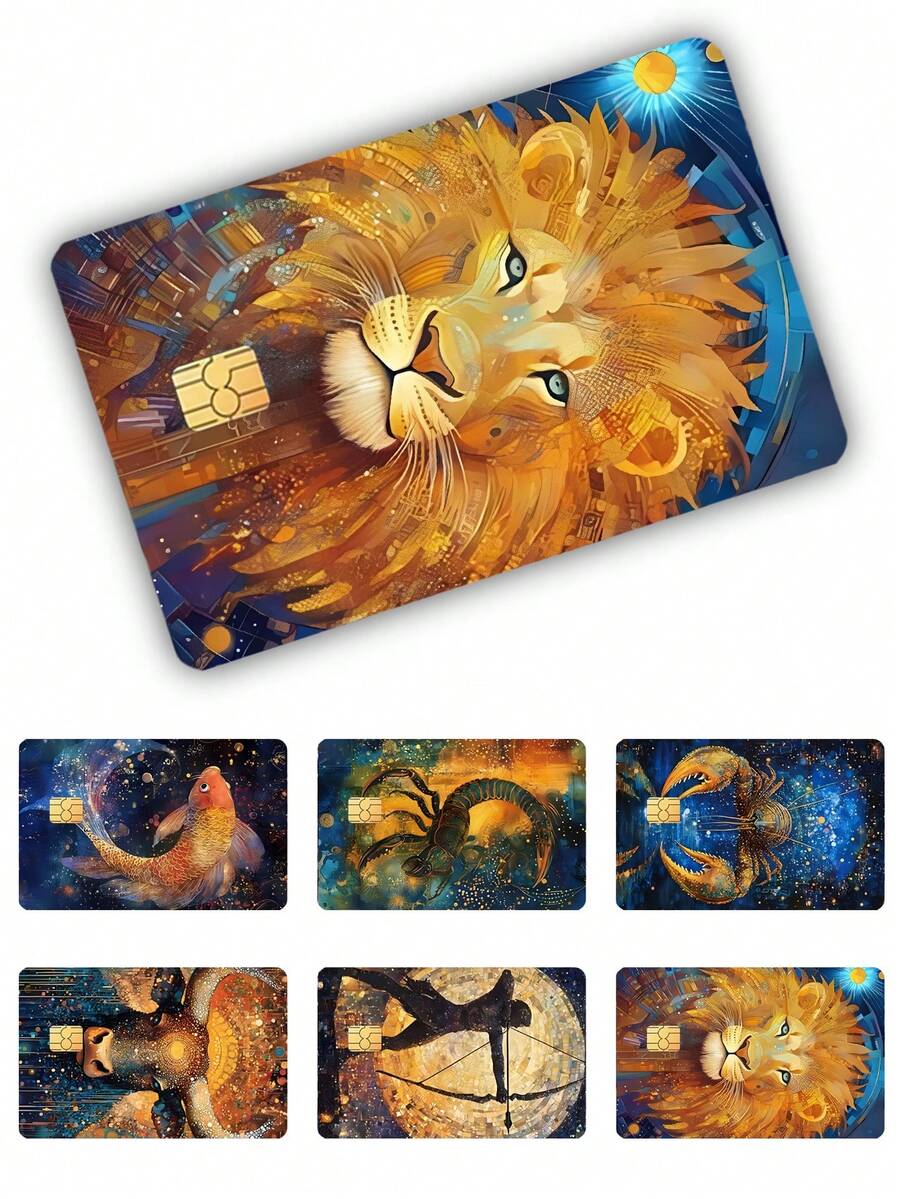 12 Zodiac Sign Sticker Set, Including Capricorn, Pisces, Gemini, Leo And Virgo Constellation Patterns, Matte Solid Color Design. These Frosted Solid Color Stickers Are Waterproof, Scratch-Resistant, Anti-Slip And Privacy-Protecting. Suitable For Decorating Credit Cards, Bank Cards And Transportation Cards. A Fun Gift For Husband, Wife And Friends. - Multicolor - View 1