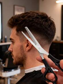 J·FOCUS 6-teiliges Herren Pflege-Set, Styling Kamm, Bartschneider, Haushalts-Barbier-Werkzeuge, professionelles Pflege-Set für den Salon, tragbares Reise-Herren-Pflege-Set, Bart- und Haarschneider-Set, Geschenk zum Vatertag, Geburtstagsgeschenk für ihn, Partyfavors, Weihnachts- und Valentinstags-Geschenk - Schwarz - Übersicht 5