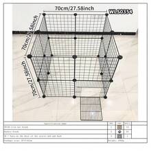 Modular Iron Wire Mesh Pet Fence, Easy Assembly Indoor Cat/Rabbit/Dog Enclosure, Anti-Escape Barrier