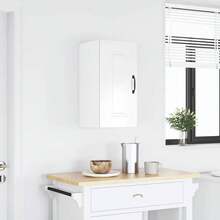 vidaXL Armadio murale da cucina Kalmar blanc bright bois ingénierie - Bianco - Visualizzare 2