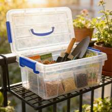 Transparent Sealed Plastic Storage Box, Household Organizer Box, Clothes & Miscellaneous Items Storage Box (Random Color) - Multicolor - View 4