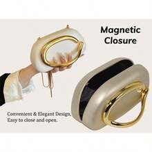 VNIMTI PU Leather Evening Clutch Bag For Women Formal, Women's Handbags Clutch Purse With Shoulder Chain, Handle Purse For Party, Wedding, Gold - Vàng - Xem 11