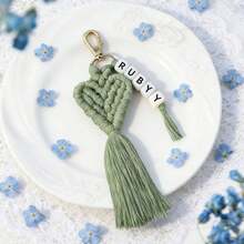 1 Stück personalisierter gewebter herzförmiger Namensanhänger, personalisierter Namensanhänger, herzförmiger Schlüsselanhänger, Brautjungferngeschenk, Hochzeitsparty Gastgeschenk, Valentinstag Geschenk - Gewebter Schlüsselanhänger - Übersicht 71