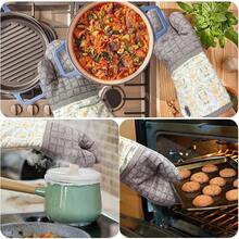 Silicone Printing Oven Mitts Heat Resistant To 500 Degree,Yarm-Dyed Oven Gloves With Animal Design Non-Slip For Kitchen CooFKing Barbecue BaFKing And Machine Washable. (Khaki Oven Mitts),KhakiOvenMitts - 卡其色隔熱手套 - 查看 7