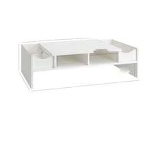 1pc White Multifunctional Computer Monitor Riser Stand, Desk Organizer Drawer Storage Raised Platform, Office Desktop Display Holder - White - View 8