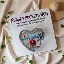 Nurse Pocket Hug Greeting Card Heart-Shaped Inspirational Emotion Statue Hug Token Comes With Emotion Inspirational Card Suitable For Family Holiday Decoration Room Decoration Friend Gift - 1 - 查看 4