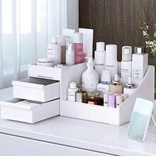 Makeup Desk Organizer With Drawers Countertop Organizer For Cosmetics Vanity Holder For Lipstick Brushes Lotions Eyeshadow Nail Polish And Jewelry White-Valentine's Day Gift-Valentines Gift - 淺灰紫 - 查看 1
