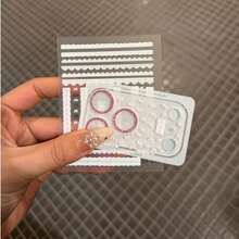 苹果 17 Pro/ProMax 镜头贴膜+贴纸 透明装饰 DIY 贴纸 可爱泰迪熊贴纸 - 無色 - 查看 7