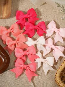 10个/套 新款可爱丝带蝴蝶结发夹，女孩发饰，彩色手工发卡