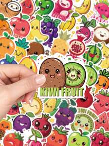 50pcs Cartoon Cute Fruit Sticker For Laptop Luggage Scrapbook Phone Case Guitar Skateboard Diary Fridge Envelope Label Magazine DIY Decals Sticker - 1 Set - View 4