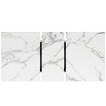 Extendable Dining Table 120 (160) X 80 Cm, Extendable Kitchen Table, Breakfast Table, Star-Shaped Table Legs, Black Iron Legs, Walnut/Marble Imitation Tabletop - White - View 10