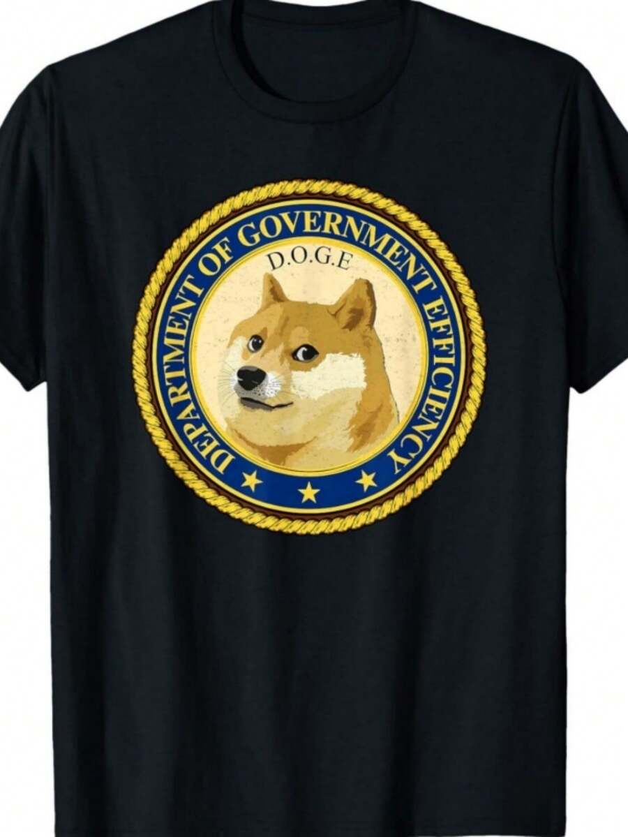 DOGE D.O.G.E. DEPARTMENT OF GOVERNMENT EFFICIENCY T-Shirt - Negro - Ver 1