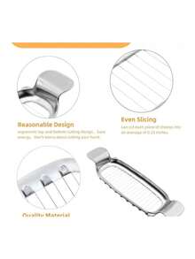 1pc Stainless Steel Butter/Cheese Slicer, Creative Kitchen Tool For Foie Gras, Cheese Cutting - Silver - View 6