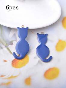 6pcs Cute Cat Charms, Double-Sided Enamel Pendant For Necklace, Earrings, DIY Jewelry Making - Cat - View 17