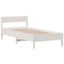 vidaXL Cadre de lit sans matelas blanc 90x200 cm bois de pin massif - Bianco - Visualizzare 3