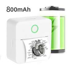 PRINHSJI Mini impresora, impresora portátil sin tinta con 10 rollos de papel térmico, impresora de bolsillo pequeña para imágenes, fotos, diarios, manualidades, uso doméstico y de oficina - Multicolor - Ver 7