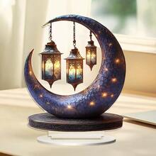 Tranh acrylic phẳng 2D, in HD 2D, chủ đề lễ hội, trang trí bàn làm việc, điểm xuyết hình trăng lưỡi liềm, đèn lồng treo, ánh sáng ấm áp và họa tiết tinh tế, thiết kế acrylic phẳng mịn, hình in sống động, đồ trang trí acrylic nhẹ, trang trí nhà cửa chủ đề lễ hội Kareem, quà tặng acrylic. - Nhiều màu - Xem 3