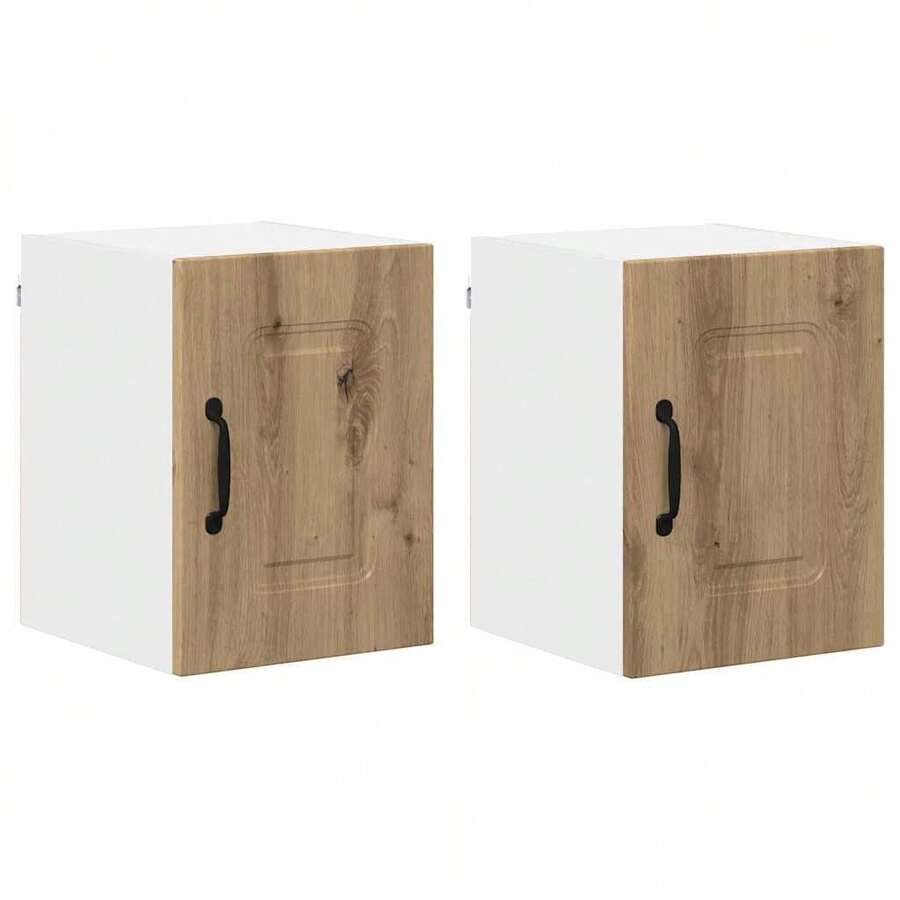 vidaXL Armário de cozinha Kalmar 2 pcs Chêne artesanal 30 x 31 x 40 cm - Castanho - Ver 1