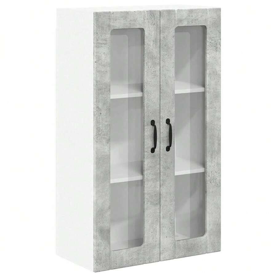 vidaXL Mueble mural de cocina con puerta gris béton 60 x 31 x 100 cm - Gris - Ver 1