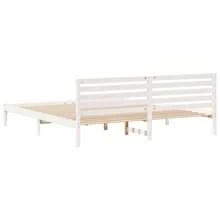 vidaXL Cadre de lit avec tête de lit Blanc 180 x 210 cm Pin massif - Blanc - Voir 7