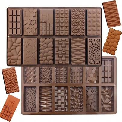 巧克力棒模具，硅胶模具，易脱模，蜡熔模具，长方形，适用于蛋白质和能量食品，手工礼品