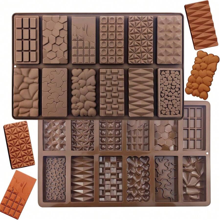 巧克力棒模具，硅胶模具，易脱模，蜡熔模具，长方形，适用于蛋白质和能量食品，手工礼品