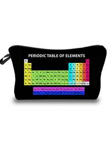 Bolsa de cosméticos con impresión de la tabla periódica, bolsa de almacenamiento multifuncional con elementos químicos divertidos, organizador de viaje, bolsa digital, bolsa de papelería, elegante y portátil, gran capacidad, el mejor regalo para entusiastas de la química, maestros, estudiantes, familia, amigos y compañeros de clase. Regalos y recuerdos perfectos para vacaciones, cumpleaños, fiestas, regalos de dama de honor, San Valentín y Ramadán, bolsa esencial de viaje - Multicolor - Ver 11