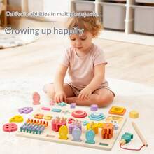 1Set Children's Early Education Puzzle Fishing Five In One Set Of Columns, Digital Cognitive Building Blocks, Baby Puzzle Development, Boys And Girls' Toy Shape Matching Puzzle Building Blocks, Fishing Set Of Columns, One Toy, Multiple Gameplay Colors, Cognitive Exercise, Concentration, Parent-Child Interaction, Tabletop Game Gift