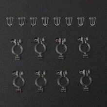 KMEOSCH 隐形夹式耳环转换器，适用于无耳洞人士，透明塑料耳环夹，带子弹头耳堵，可适配3毫米水钻，DIY珠宝制作配件 - 無色 - 查看 6