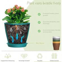 Inch Plant Pots 5 Pack, Flower Planters With Drainage Holes And Trays, Plastic Pots Indoor Outdoor Plants, White - 彩色 + 6英寸 - 查看 4