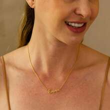 Customized Name Necklace, 18K Gold Plated Personalized Name Necklace, Minimalist Style Name Necklace, Christmas Gift, Mother's Day Gift, Gift For Her - Multicolor 5 - View 4
