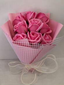 A Bouquet Of Handmade Eternal Romantic Roses In Red, Pink, Blue And Purple. Fragrant And Long-Lasting. A Creative Valentine's Day Gift That Never Withers.