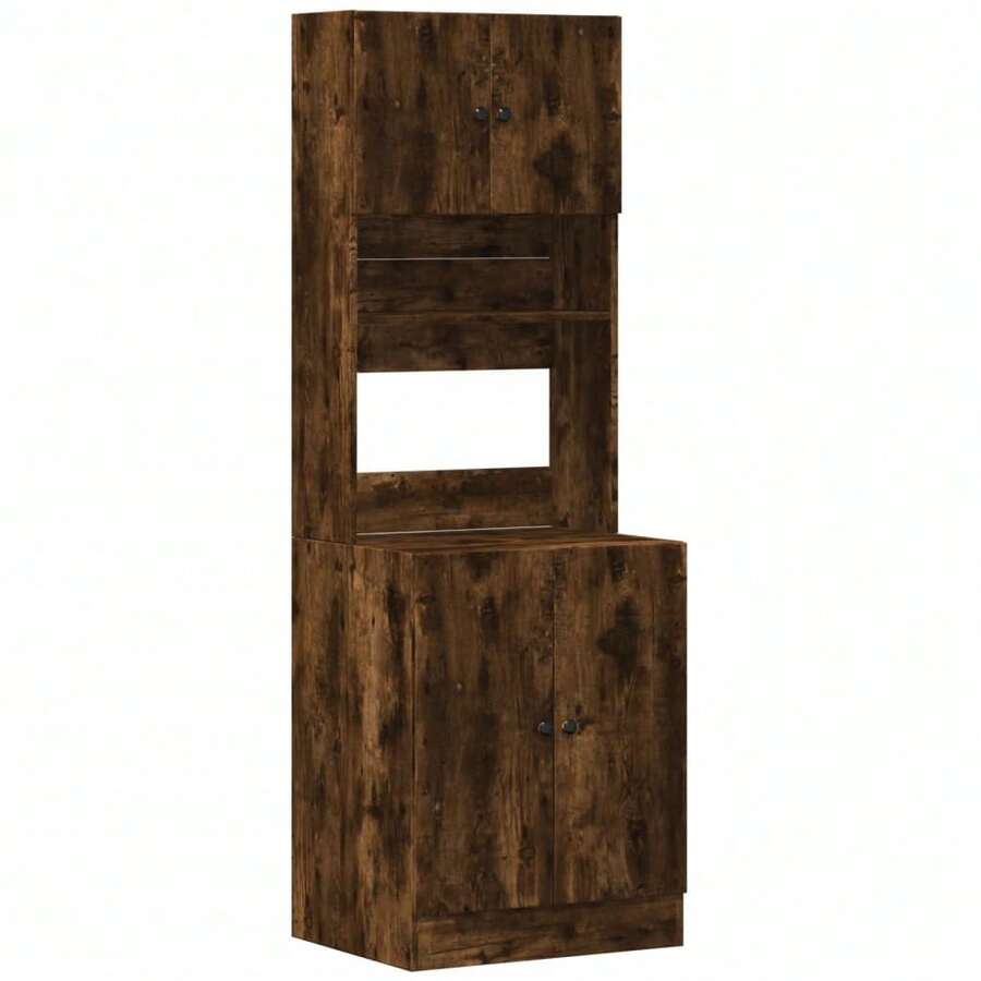 vidaXL Armadio da cucina cenere fumé 60x50x180 cm in legno metalmeccanico - Castano - Visualizzare 1