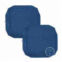 Waterproof Outdoor Cushion Covers Replacement For Patio Furniture Chair Seat Cushion Covers 20x18 Inch For Outdoor Furniture Garden Backyard With Zipper, 2 Pack SLIPCOVERS ONLY, Navy - Navy - 查看 1