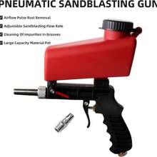 1/4 Inch (Approx. 0.6 Cm) Pneumatic Sandblasting Gun, Portable Handheld Sandblasting Gun, 90psi Sandblasting Gun, Pneumatic Sandblasting Gun - Red - View 8