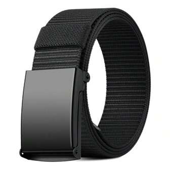 1pc Men's Solid Color Metallic Buckle Elastic Waist Band Casual Versatile Utility Belt, Suitable For Daily Use