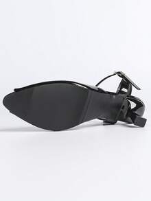 Women's High Heel Sandals, Casual Outdoor Open-Toe Sandals, Fashion Casual Stiletto Sandals, Pointed Toe Commuter Sandals, Slip-On Beach Slippers, Elegant Open-Toe Office Sandals - Black - View 10