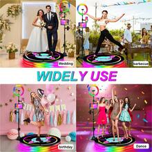 Cabina de fotos 360 con estuche de vuelo, luz RGB, máquina de fotomatón 360 para fiestas, bodas, aplicación de control remoto, cabina giratoria automática - Tipo de Enchufe B USA (110-127V) - Ver 5