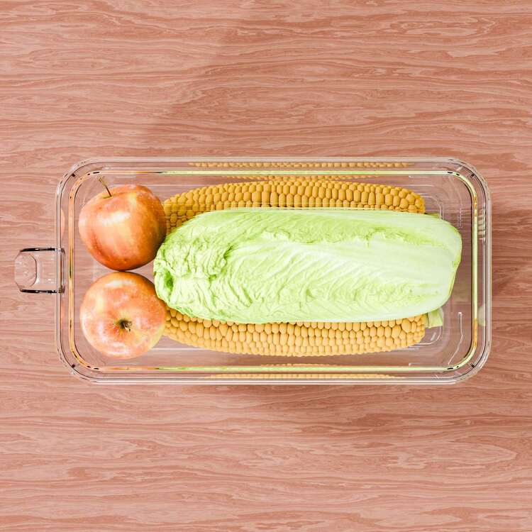 2pcs/3pcs Large Capacity Refrigerator Replacement Storage Boxes With Handles, Transparent Fridge Storage Containers For Vegetables, Fruits, Snacks, Space Saving Kitchen Refrigerator Storage - Transparent - View 5