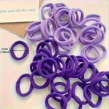 50Pcs Versatile Two-Tone Hair Ties Soft Synthetic Fiber Non-Slip Elastic Portable Daily/Yoga/Sleep New Year/Graduation/Travel Universal