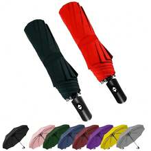 2 Packs Windproof Travel Compact Umbrella, 8-Ribs Anti-UV Waterproof Folding Umbrella With Telfon Coating-One Button For Auto Open And Close. (Black & Red, 2 Pack),42Inch-2Packs,Black&Red - Black & Red - View 10