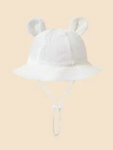 1顶男女通用泰迪熊耳朵设计网眼渔夫帽 - 透气防晒可爱夏季户外帽 - 1PC - 查看 4