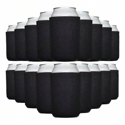 Tendencia20 Pzs Fundas Manga Enfriadora Cerveza Fría Lata Aislante NegroCalidad premium