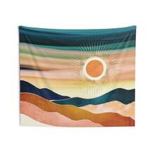 Colorful Desert Sunset Tapestry - Modern Bohemian Wall Hanging - Style 1 - View 7