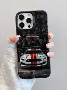 Shockproof Fashion Sports Car Racing Design Phone Case Compatible With IPhone 17, 16 Pro Max, New 15 Pro, 14, 13, 12, Cartoon 13 Case, Compatible With IPhone 14 Pro Max, 15, 12, 11, 1 Pro Max, 16 Pro, Shockproof Protective Cover Birthday Gift - Black - View 1