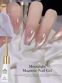 10毫升月光猫磁性指甲油，闪粉粉色果冻水晶指甲胶，美甲用品，半永久法式美甲，UV/LED凝胶指甲油，美甲DIY - 白色 - 查看 5