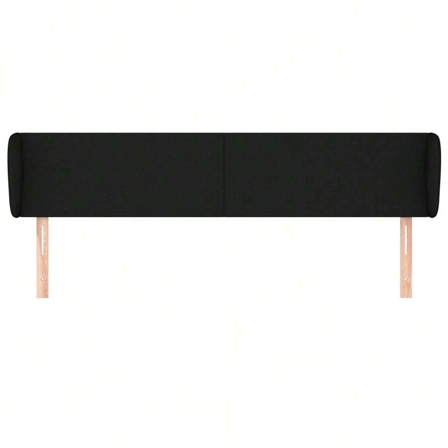 vidaXL Tête de lit con oreilles nere 183x23x78/88 cm in tessuto - nero - Visualizzare 1