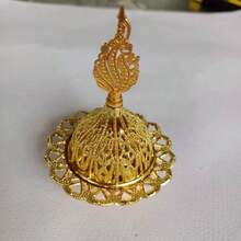 1个中东空心金色香炉，清真寺造型香炉，斋月香炉，开斋节香炉，烛台装饰，房间装饰，场景装饰，卧室装饰（不含蜡烛） - 金色 - 查看 9