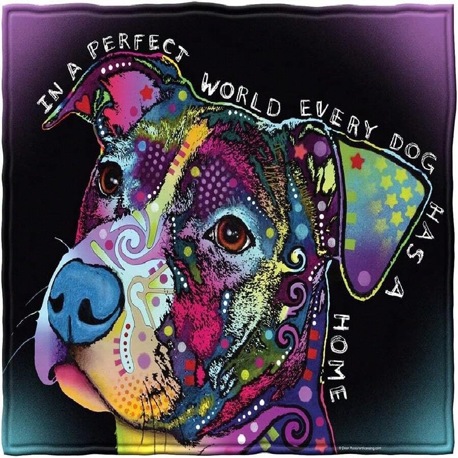 Dawhud Direct Colorful Dog Fleece Blanket For Bed, 50_ X 60_ Dean Russo II Dog Fleece Throw Blanket For Women, Men And - Super Soft Plush Dog Blanket Throw Plush Blanket For Dog Lovers.Jpg - 白色 - 查看 1